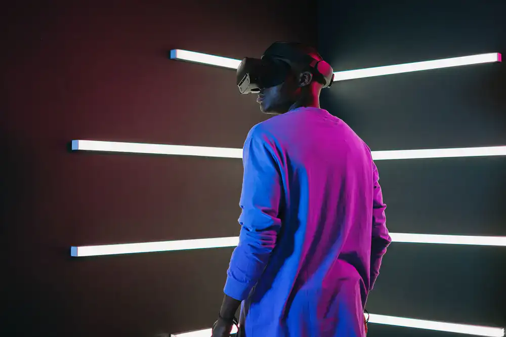 Immersive VR digital world landscape