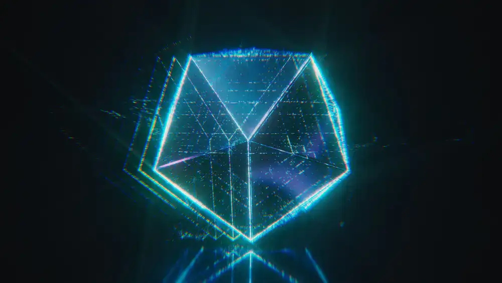 Glowing geometric portal in virtual reality