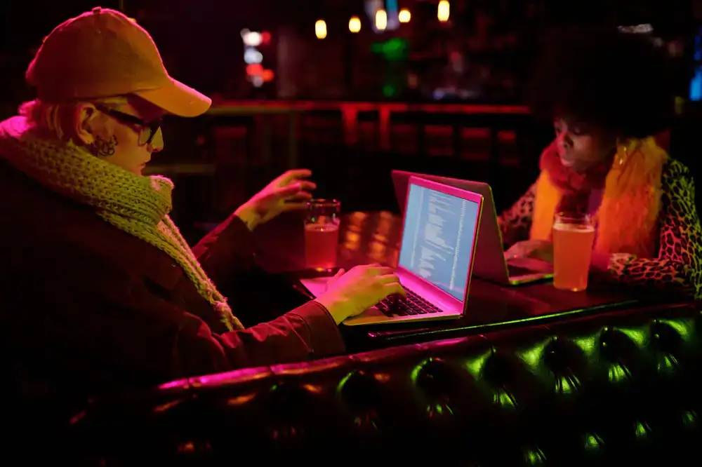 Developers collaborating on a level design